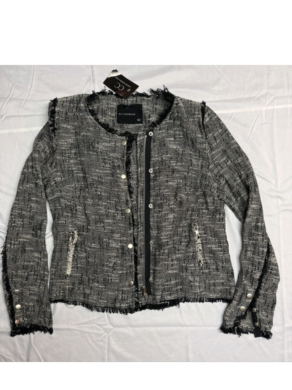 NEW With Tags Cason Couture Oliviaceous Womens Blazer Black/White - Size Large